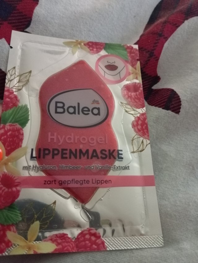 Balea Maseczka do ust, Hydrożelowa, Kwas hialuronowy, ekstrakt z malin i wanilii, Intensywnie nawilżająca