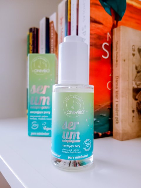 OnlyBio Serum do twarzy, Face in Balance, Adaptogenne, Zwężające pory, Niacynamid, zielona herbata i rhodiola rosea