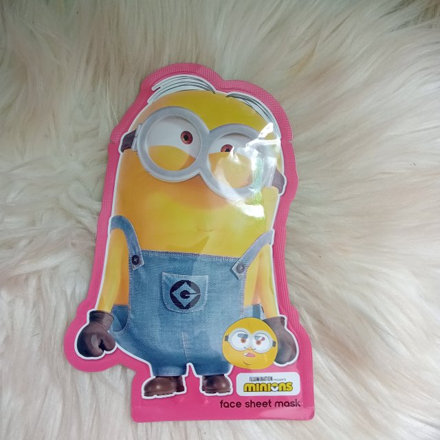 Topbrands Europe B.V. Minions, Maska do twarzy w płacie, Face Sheet Mask, Z sokiem z ogórka, Nawilżająca