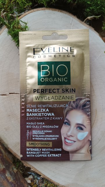 Eveline Bio Organic, Maseczka do twarzy, Perfect Skin, Wygładzanie, Silnie rewitalizująca, Bankietowa, Z ekstraktem z kawy