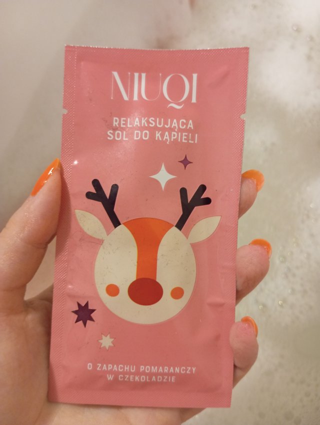 NIUQI Sól do kąpieli, Relaksująca, Pomarańcza w czekoladzie 