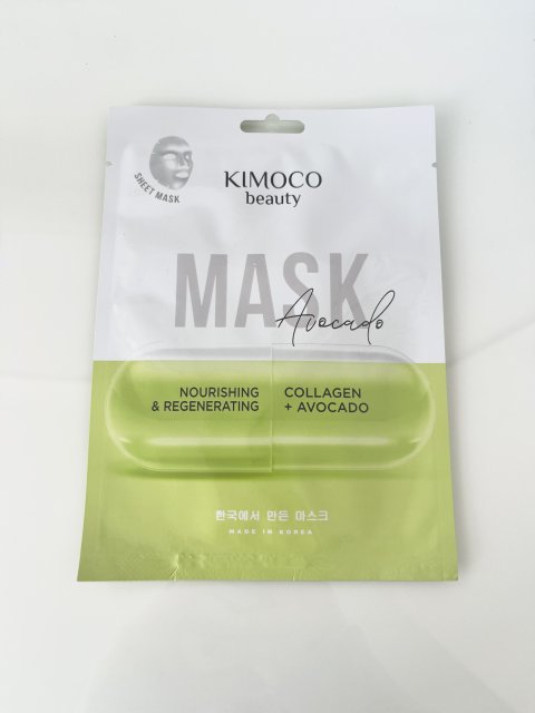 Kimoco Beauty Maska do twarzy w płacie, Avocado, Collagen + Avocado, Odżywczo-regenerująca