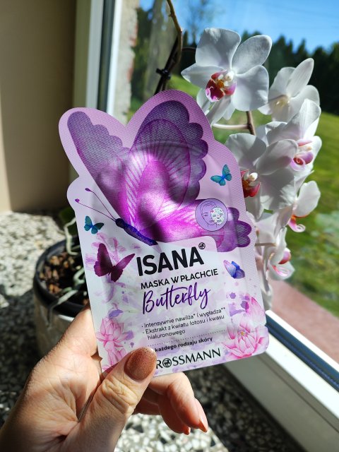 Isana Maska do twarzy w płacie, Butterfly, Ekstrakt z lotosu i hialuron