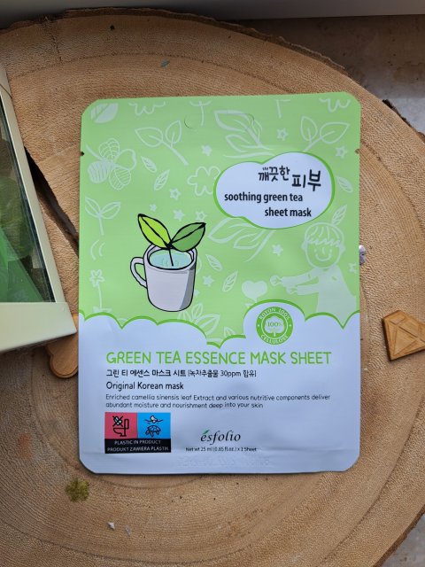 ésfolio Maska do twarzy w płacie, Green Tea Essence Mask Sheet