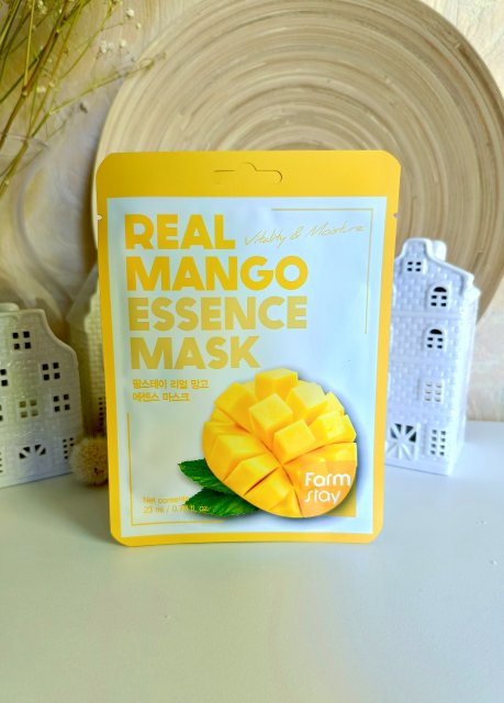 Farm Stay Maska do twarzy w płacie, Real Mango Essence Mask, Vitality & Moisture