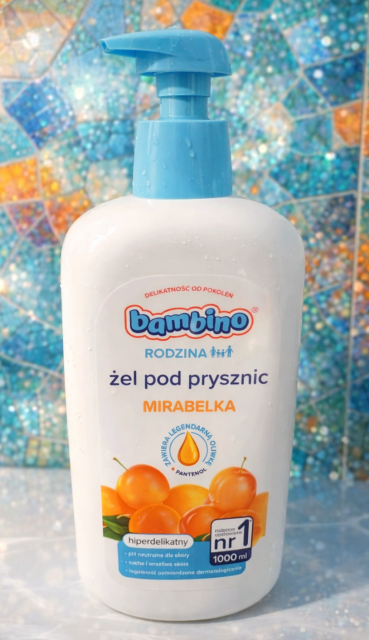 Bambino Żel pod prysznic, Hiperdelikatny, Mirabelka