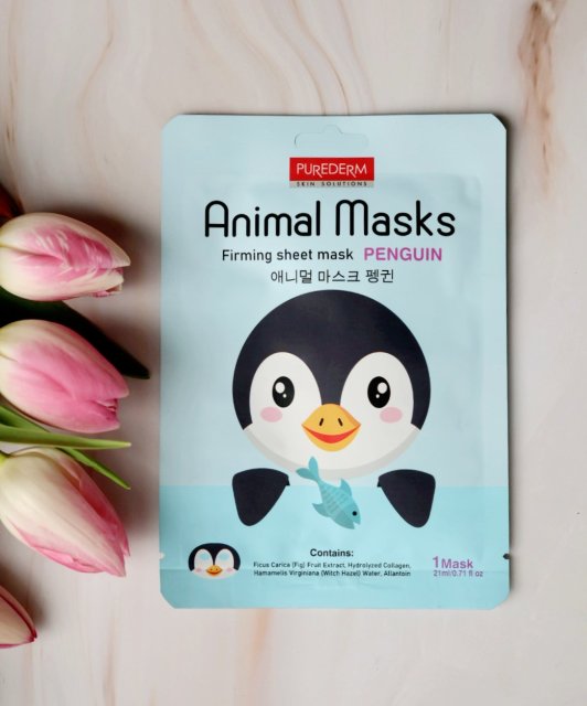 Purederm Maska do twarzy w płacie, Animal Masks, Ujędrniająca, Pingwin 