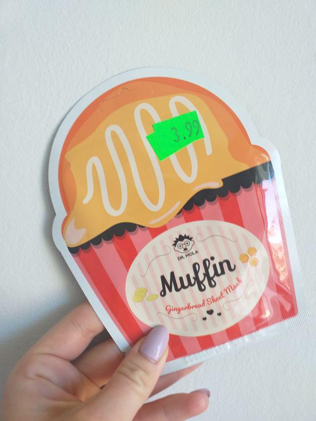 Dr. Mola Maska do twarzy w płacie, Gingerbread Muffin, Oczyszczająco-nawilżająca
