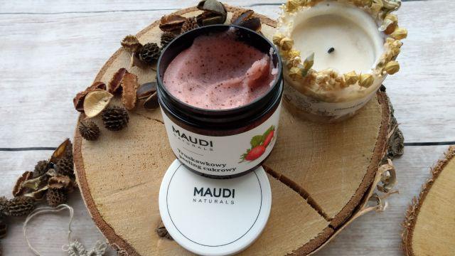 Cukrowy peeling do ciała truskawkowy Maudi Naturals