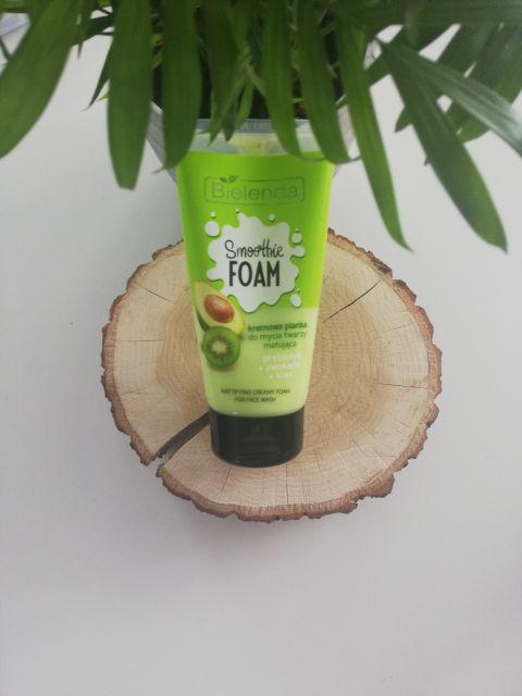 Bielenda Smoothie Foam, Pianka do mycia twarzy, Kremowa, Matująca, Prebiotyk+awokoado+kiwi