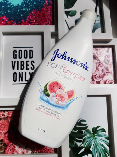 Johnson`s Żel pod prysznic, Soft & Energise, Arbuz i róża
