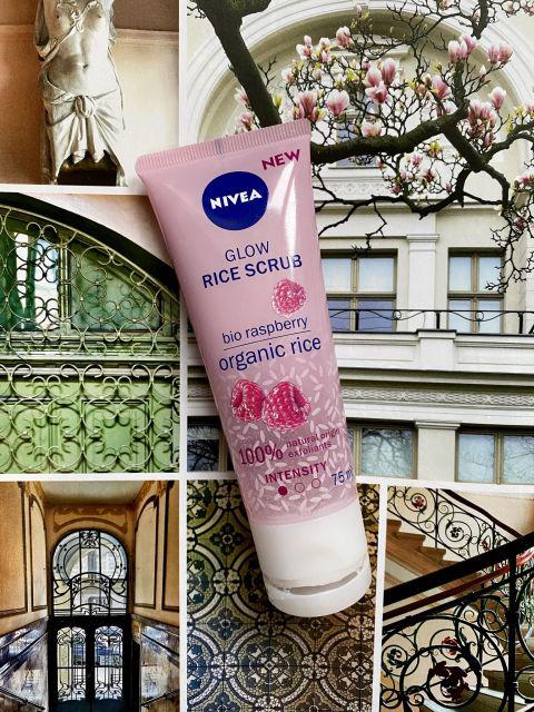 Nivea Glow Rice Scrub, Peeling do twarzy, Bio malina i ryż organiczny