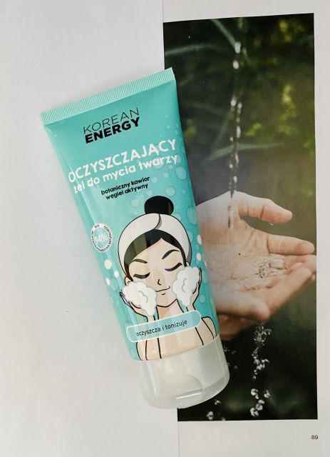 Marion Korean Energy, Żel do mycia twarzy, Oczyszczający, Botaniczny kawior i węgiel aktywny