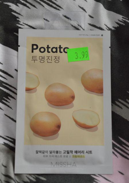 MISSHA Airy Fit Sheet Mask, Maska do twarzy w płacie, Potato