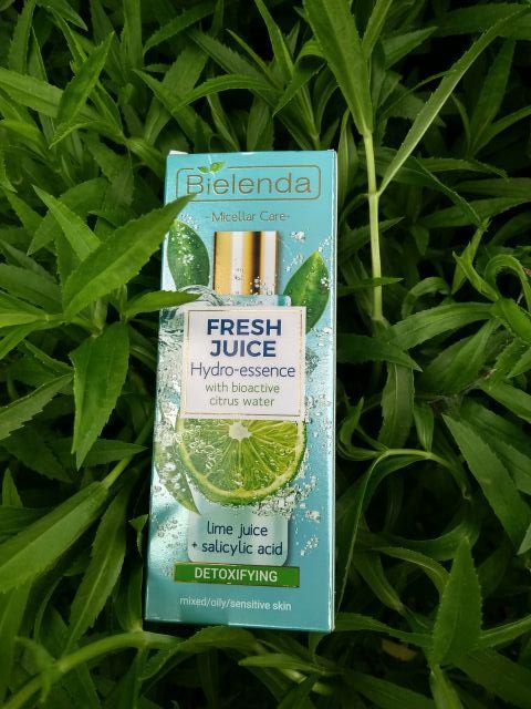 Bielenda Fresh Juice, Hydro-esencja do twarzy, Detoksykująca, Z bioaktywną wodą cytrusową, Sok z limonki i kwas salicylowy