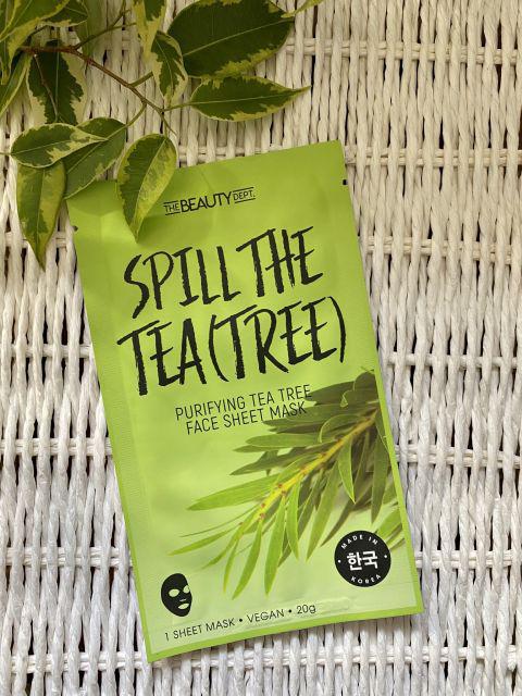 The Beauty Dept. Purifying Tea Tree Face Sheet Mask, Maska do twarzy, Oczyszczająca, Z ekstraktem z drzewa herbacianego