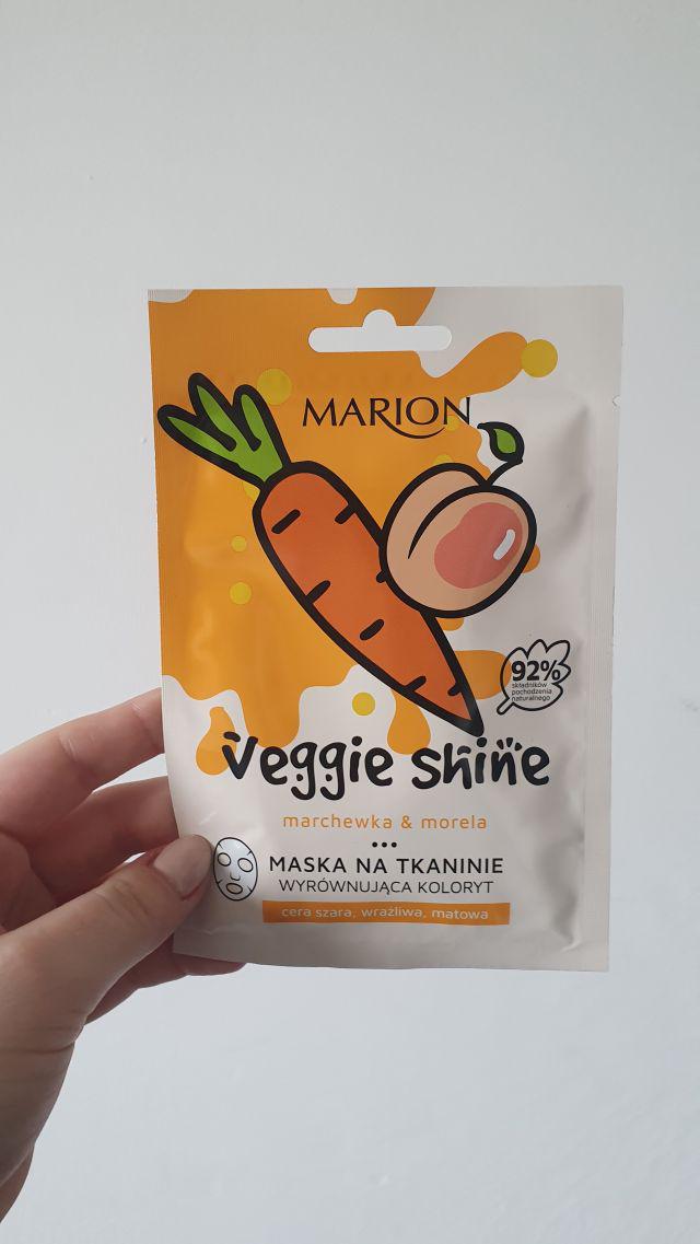 Marion Veggie Shine, Maska do twarzy na tkaninie, Wyrównująca koloryt, Marchewka & morela