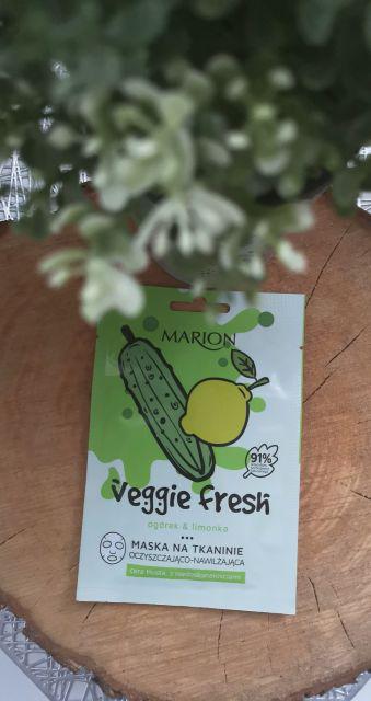 Marion Veggie Fresh, Maska na tkaninie, Oczyszczająco-nawilżająca, Ogórek & limonka