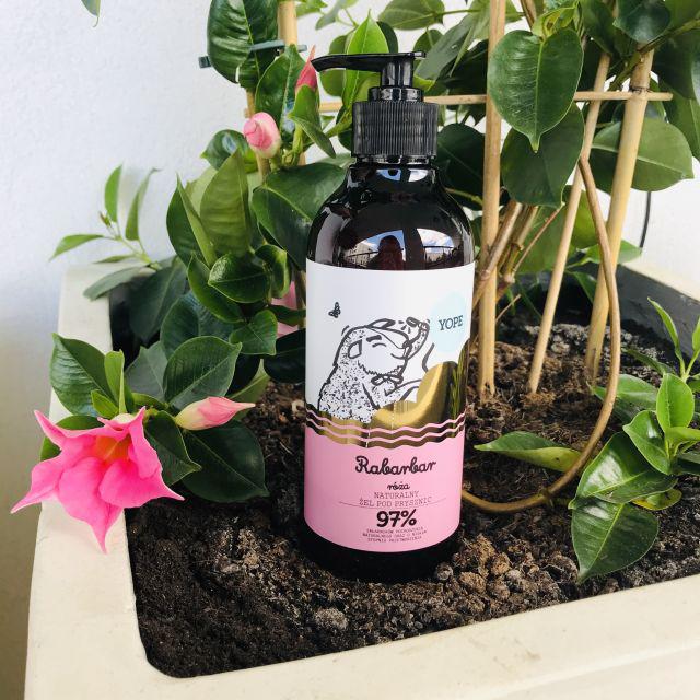 YOPE Żel pod prysznic, Rabarbar i róża