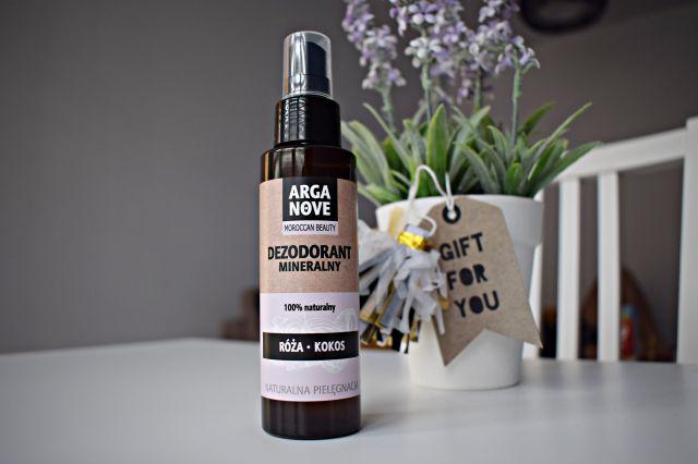 Arganove Moroccan Beauty, Dezodorant mineralny w sprayu, Róża i kokos