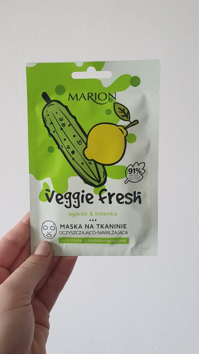 Marion Veggie Fresh, Maska na tkaninie, Oczyszczająco-nawilżająca, Ogórek & limonka
