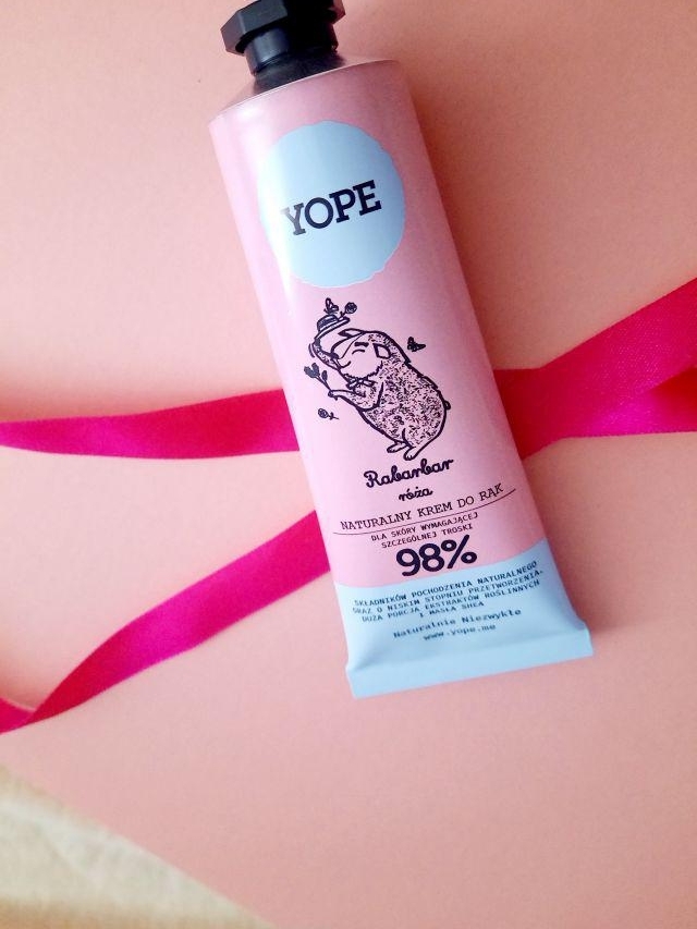 YOPE Krem do rąk, Rabarbar i róża