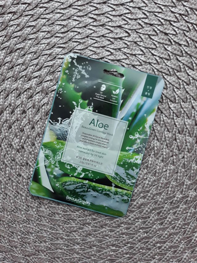 BeauuGreen Maska do twarzy w płacie, Contour Mask, Aloe 