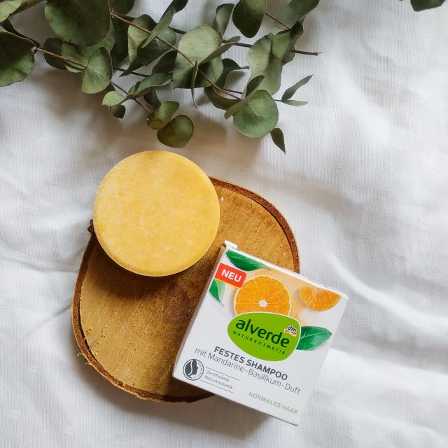 Alverde Szampon do włosów w kostce, Mandarynka i bazylia