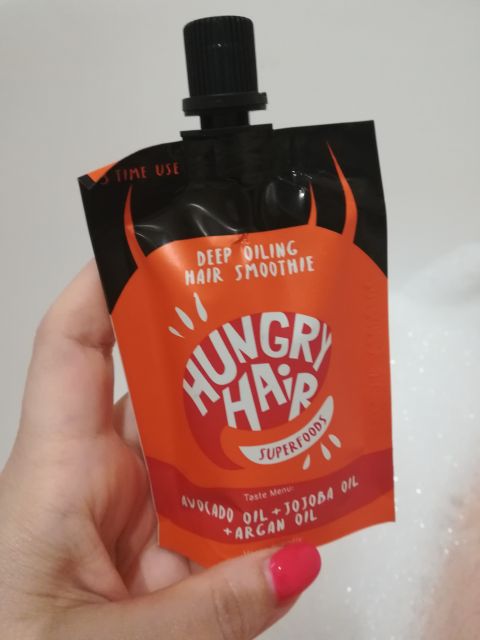 Hungry Hair Superfoods, Maska do włosów, Smoothie, Olejek awokado, jojoba i arganowy