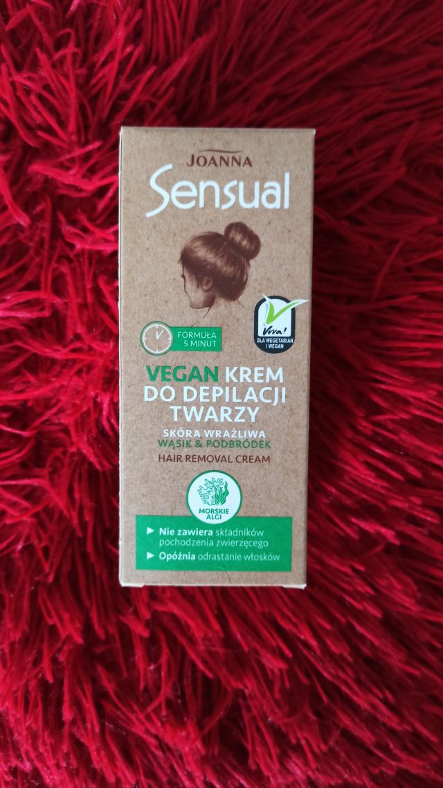Joanna Sensual, Vegan, Krem do depilacji twarzy, Skóra wrażliwa