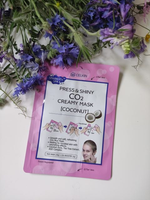 Celkin Press & Shiny, CO2 Creamy Mask, Maska do twarzy, Coconut