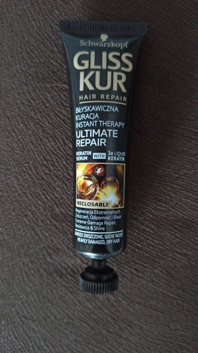 Schwarzkopf Gliss Kur, Ultimate Repair, Błyskawiczna kuracja dla włosów bardzo zniszczonych i suchych