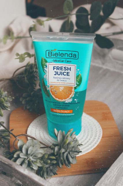 Bielenda - Fresh Juice, Peeling cukrowy do twarzy, Sok z pomarańczy + kwas hialuronowy