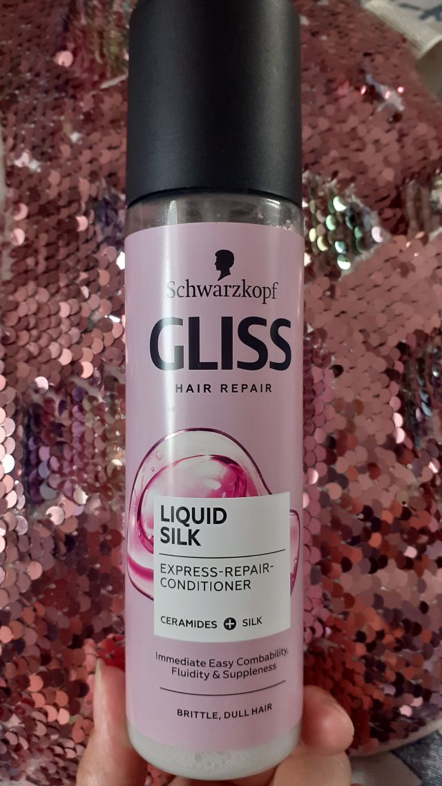 Schwarzkopf Gliss kur, Liquid Silk, Ekspresowa odżywka do włosów w sprayu, Z Ceramidami i Jedwabiem