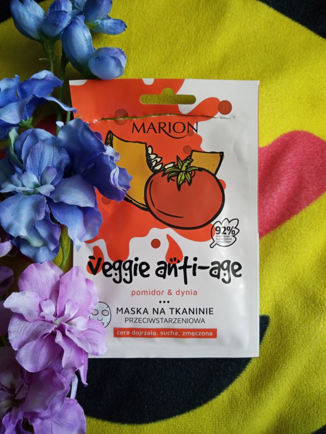 Marion Veggie Anti-Age, Maska na tkaninie, Przeciwstarzeniowa, Pomidor & dynia