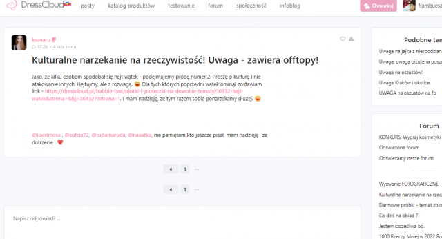 Kulturalne narzekanie na rzeczywistość! Uwaga - zawiera offtopy!