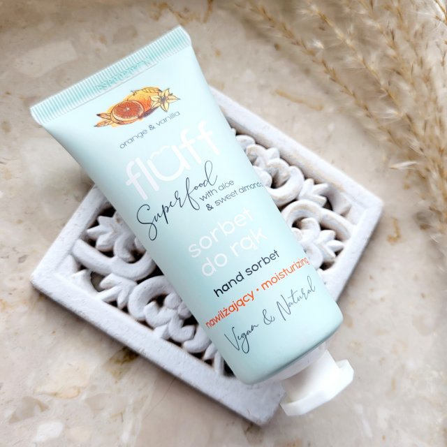 Fluff Superfood, Sorbet do rąk, Orange & Vanilla, Nawilżający