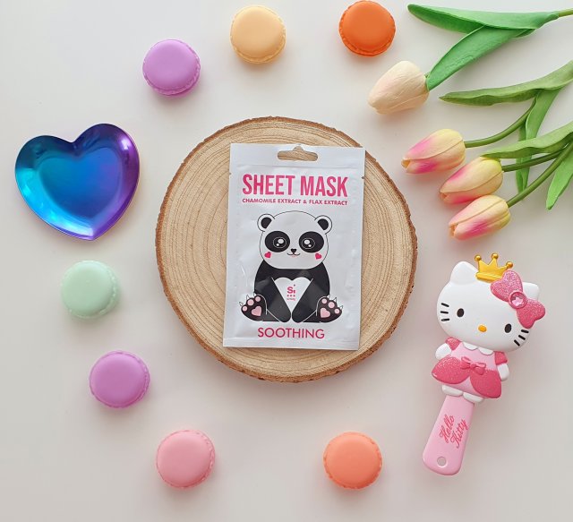 SINSAY Maska do twarzy w płacie, Soothing, Camomile Extract & Flax Extract Soothing, Panthenol, Panda