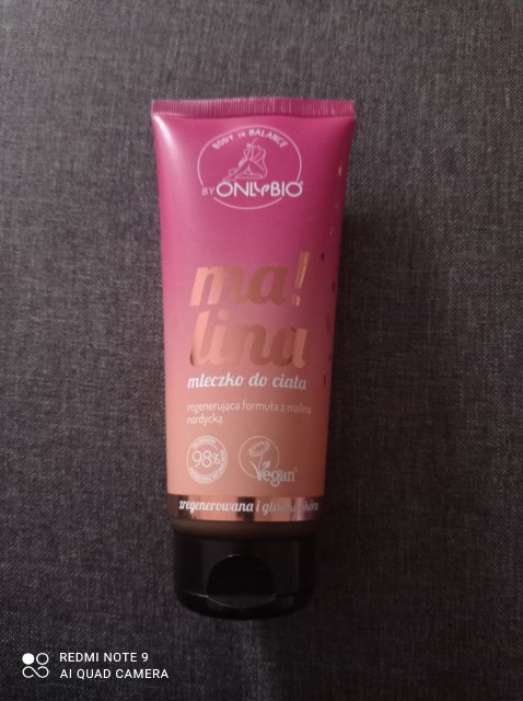 OnlyBio Body in Balance, Mleczko do ciała, Ma!lina, Malina nordycka, Regenerująca formuła