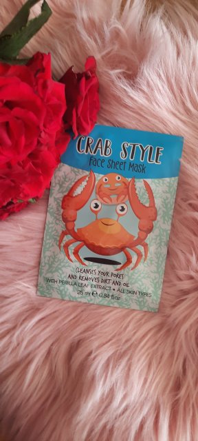 Maxbrands Marketing B.V. Face Sheet Mask, Maseczka do twarzy w płacie, Crab Style