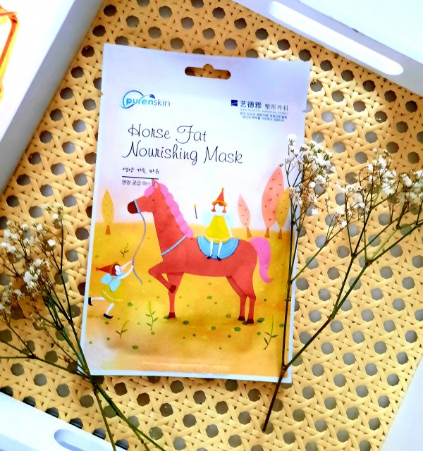 Purenskin Maska do twarzy w płacie, Horse Fat Nourishing