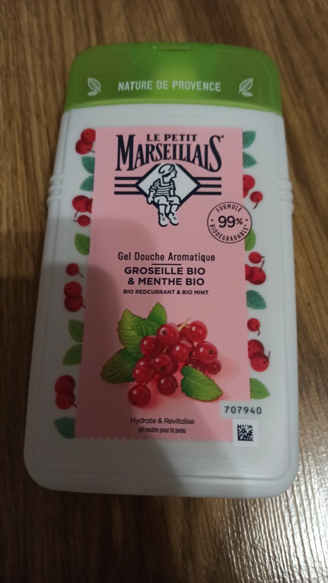 Le Petit Marseillais Żel pod prysznic, Aromatyczny, Bio Czerwona Porzeczka i Bio Mięta