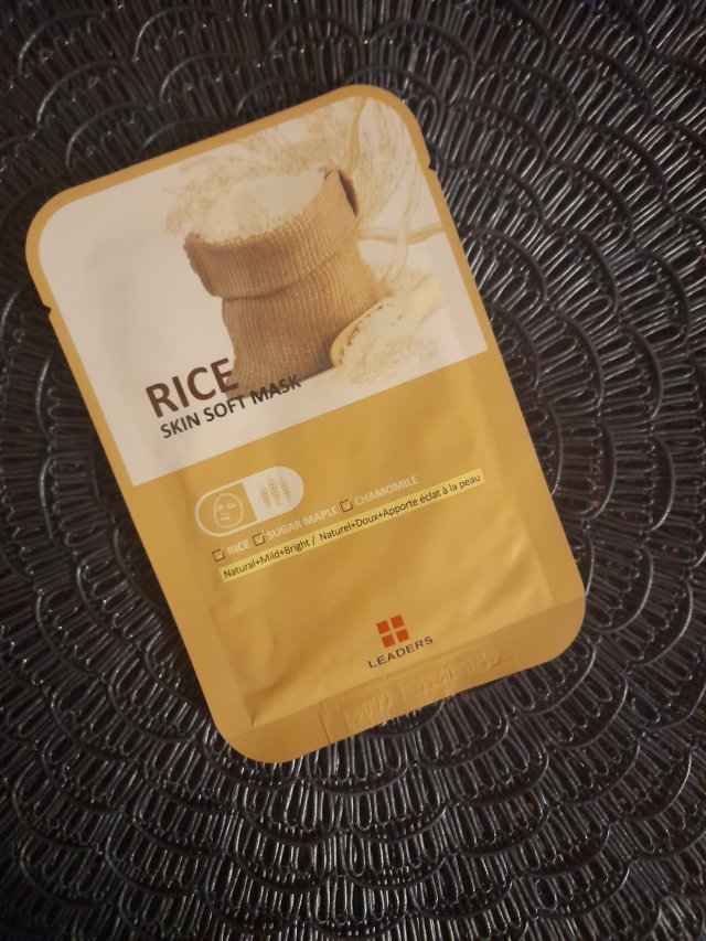 Leaders Cosmetics Skin Soft, Maska do twarzy w płacie, Rozjaśniająca i wyrównująca koloryt, Ryżowa