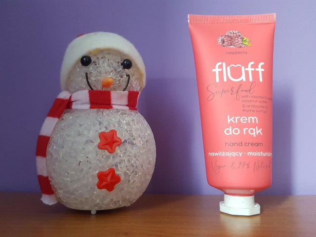 Fluff Superfood, Krem do rąk, Antybakteryjny i nawilżający, Malina