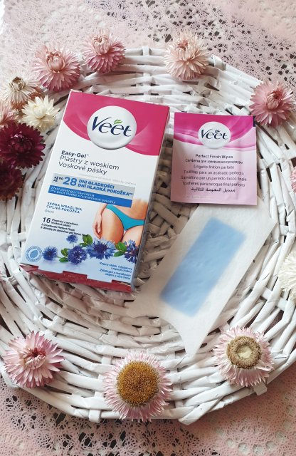 Veet Easy-Gel, Plastry z woskiem do depilacji bikini i pach, Skóra wrażliwa