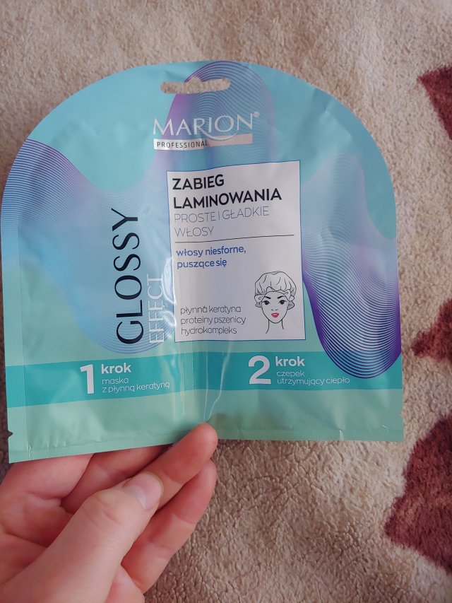 Marion Professional, Zabieg laminowania, Glossy Effect, Włosy niesforne, puszące się