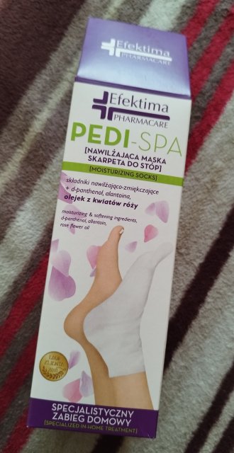Efektima Pedi-Spa, Maska skarpeta do stóp, Nawilżająca, Olejek z kwiatów róży