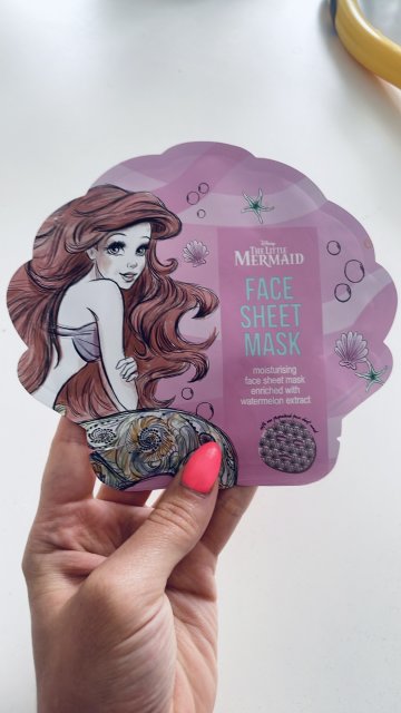 Topbrands Europe B.V. Disney, The Little Mermaid, Maseczka do twarzy w płacie, Nawilżająca, Różowa, Watermelon Extract