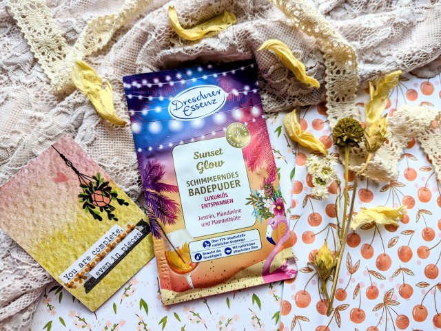 Dresdner Essenz Puder do kąpieli, Sunset Glow, Schimmerndes Badepuder 