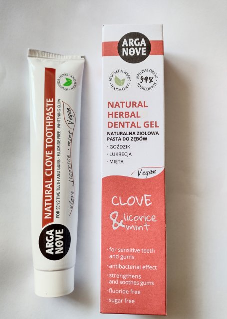 Arganove Pasta do zębów, Naturalna, Z goździkiem, lukrecją i miętą, Clove & Licorice Mint